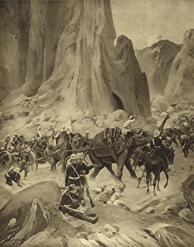 Az abesszíniai háború, 1868 (mélynyomás) alkotó: Henri Louis Dupray