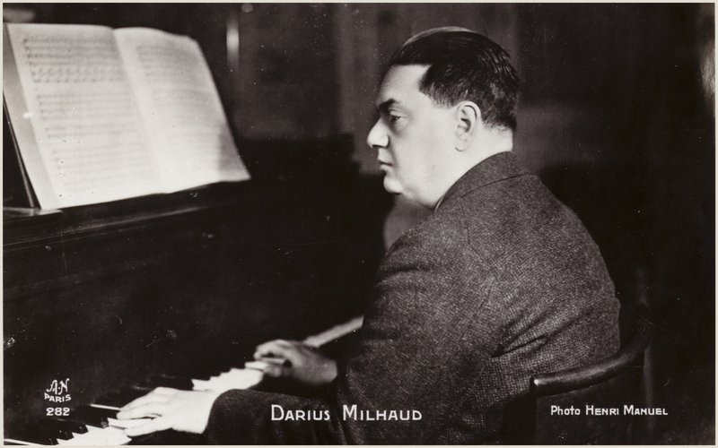 Darius Milhaud portréja (fekete-fehér fotó) alkotó: Henri Manuel