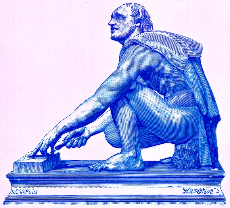 The Grinder, illusztráció Victor Duruy „Róma története” című művéből, 1884-ben (digitálisan javított kép) alkotó: Henri Theophile Hildibrand