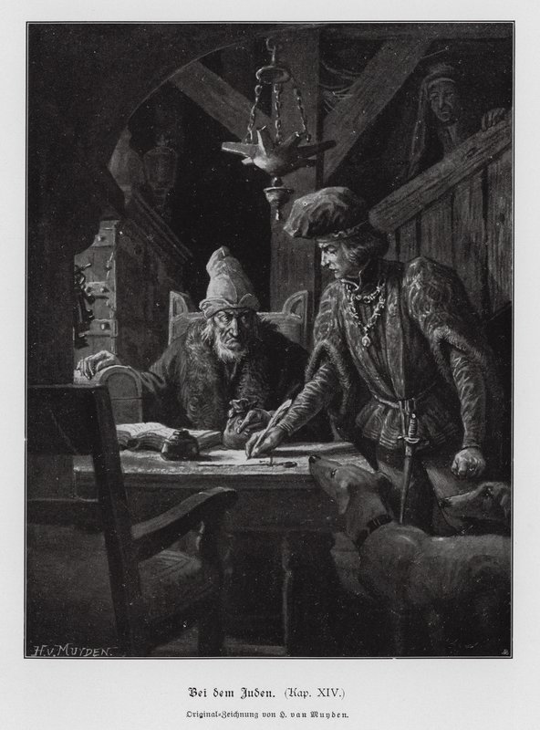 Zsidó pénzkölcsönző (metszet) alkotó: Henri van Muyden
