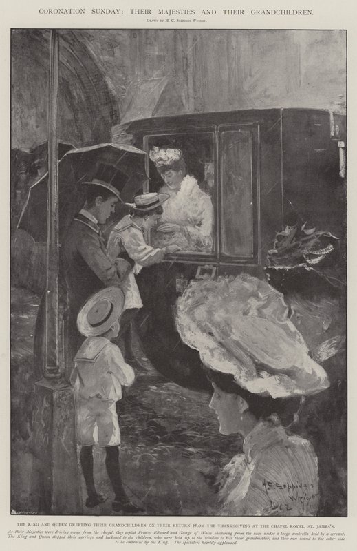 Koronázási vasárnap, Őfelségeik és unokáik alkotó: Henry Charles Seppings Wright