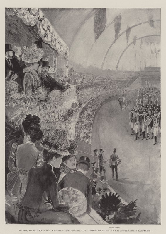 Védekezés, nem dac, az önkéntes verseny (1798-1900) a walesi herceg előtt a katonai tornán alkotó: Henry Charles Seppings Wright