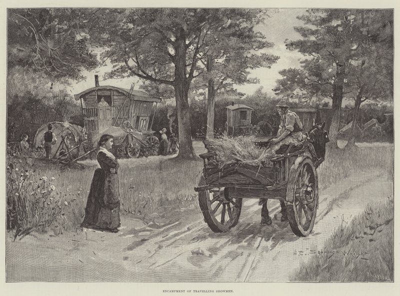 Utazó mutatványosok tábora alkotó: Henry Charles Seppings Wright