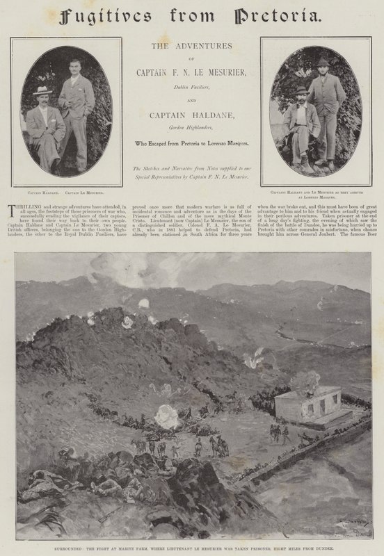 Menekülők Pretoriából alkotó: Henry Charles Seppings Wright