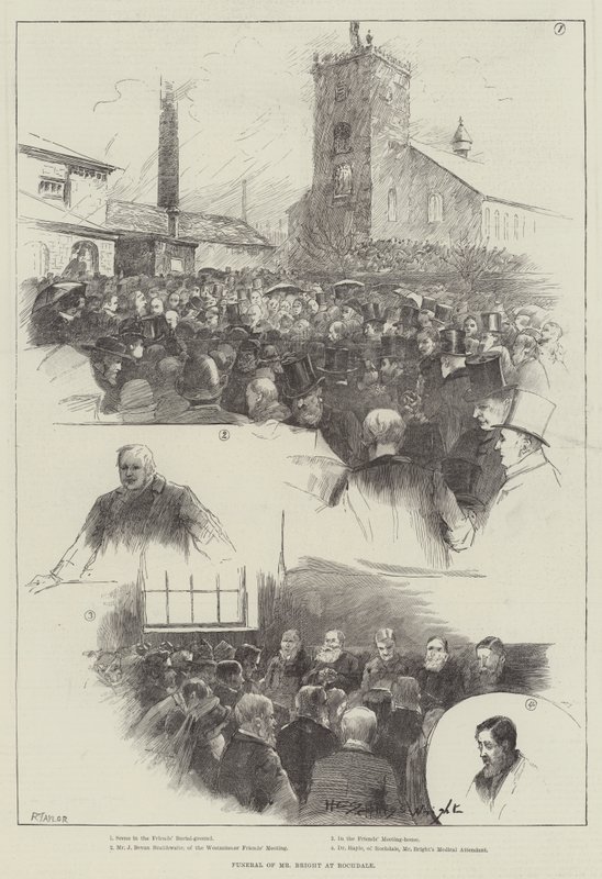 Mr. Bright temetése Rochdale-ben alkotó: Henry Charles Seppings Wright