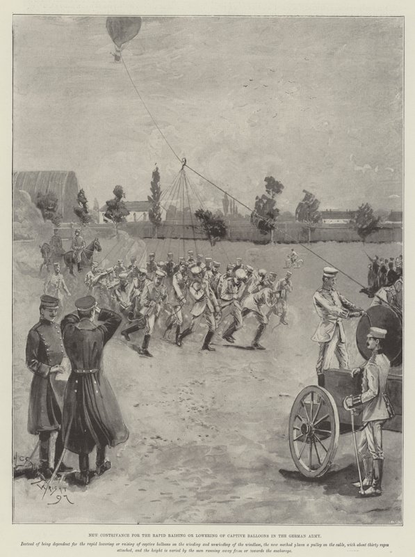 Új ötlet a fogságban lévő léggömbök gyors felemelésére vagy leengedésére a német hadseregben alkotó: Henry Charles Seppings Wright