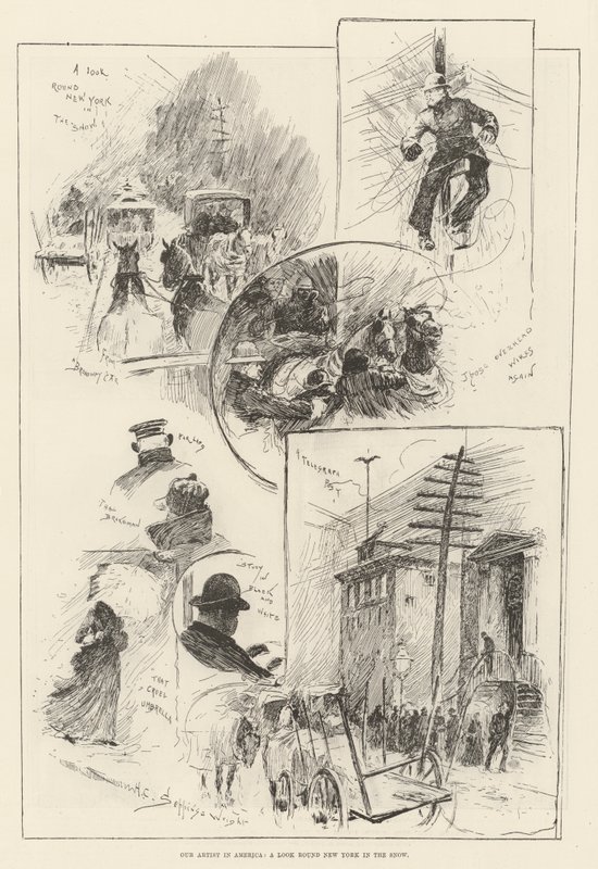 Művészünk Amerikában, egy körkép New Yorkban a hóban alkotó: Henry Charles Seppings Wright