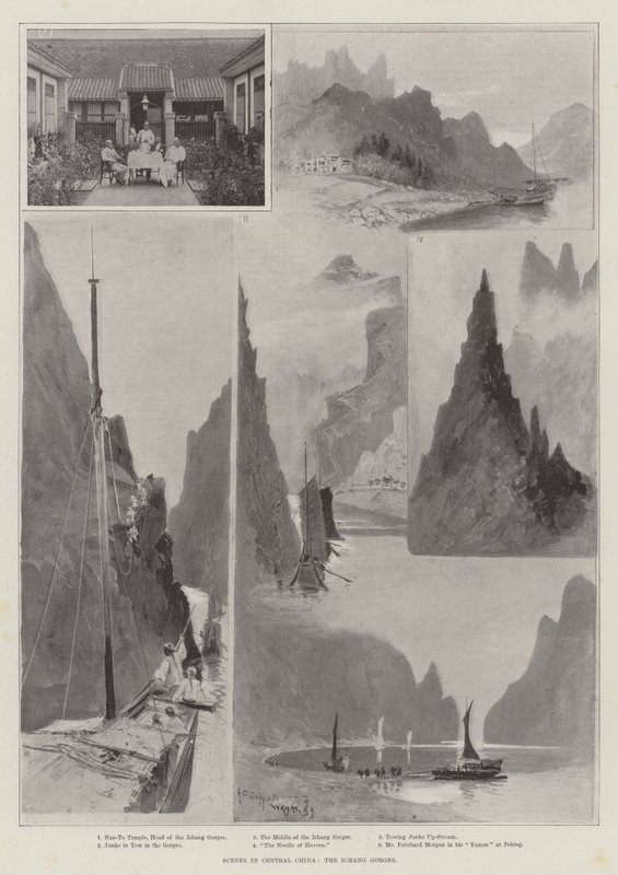 Jelenetek Közép-Kínában, az Ichang-szorosban alkotó: Henry Charles Seppings Wright