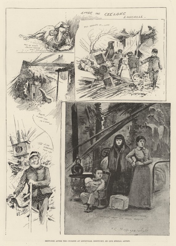 Vázlatok a ciklon után Louisville-ben, Kentuckyban alkotó: Henry Charles Seppings Wright