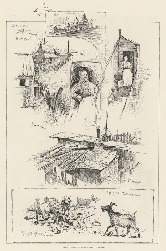 Vázlatok Shanty Townban, New Yorkban alkotó: Henry Charles Seppings Wright