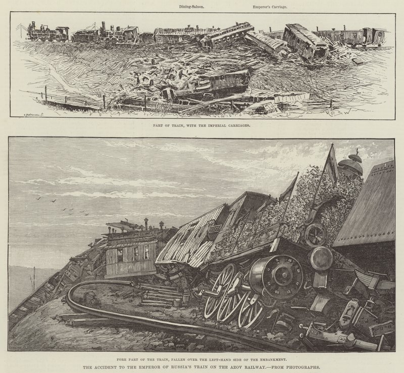 Az orosz császár vonatának balesete az azovi vasúton alkotó: Henry Charles Seppings Wright