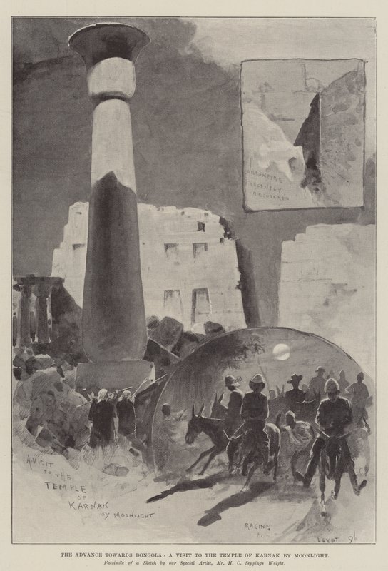 Előrehaladás Dongola felé, látogatás a karnaki templomban holdfényben alkotó: Henry Charles Seppings Wright