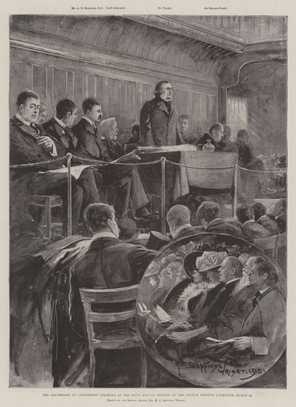 Canterbury érseke beszéde az Egyházvédelmi Bizottság ötödik éves ülésén, március 22-én. alkotó: Henry Charles Seppings Wright