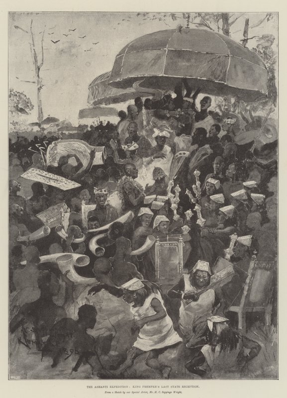 Az Ashanti-expedíció, Prempeh király utolsó állami fogadása alkotó: Henry Charles Seppings Wright