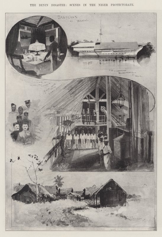 A benini katasztrófa, jelenetek a Nigeri Protektorátusban alkotó: Henry Charles Seppings Wright