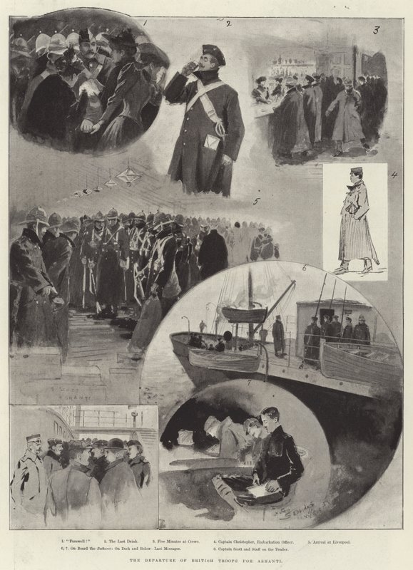 A brit csapatok távozása Ashantiba alkotó: Henry Charles Seppings Wright
