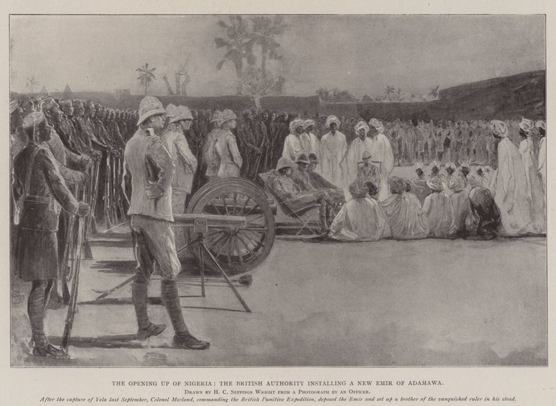 Nigéria megnyitása, a brit hatóság Adamawa új Amir-jét telepíti alkotó: Henry Charles Seppings Wright