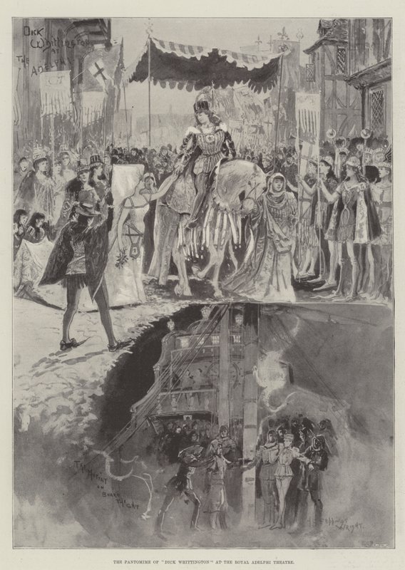 Dick Whittington pantomimja a Royal Adelphi Színházban alkotó: Henry Charles Seppings Wright
