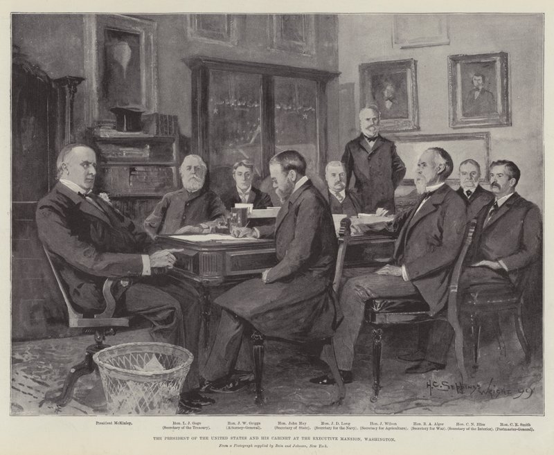 Az Egyesült Államok elnöke és kabinetje a washingtoni Executive Mansionban alkotó: Henry Charles Seppings Wright