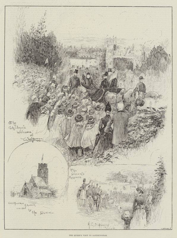 A királynő látogatása Sandringhamben alkotó: Henry Charles Seppings Wright