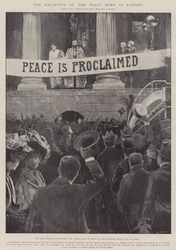 A Peace News fogadtatása Londonban alkotó: Henry Charles Seppings Wright
