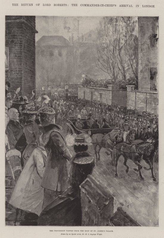 Lord Roberts visszatérése, a főparancsnok érkezése Londonba alkotó: Henry Charles Seppings Wright
