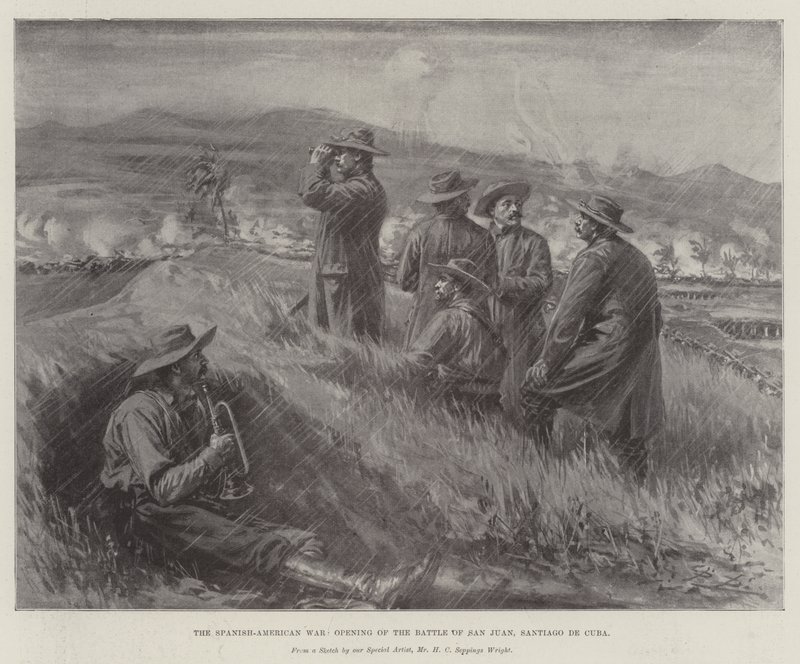 A spanyol-amerikai háború, a San Juan-i csata megnyitása, Santiago de Cuba alkotó: Henry Charles Seppings Wright