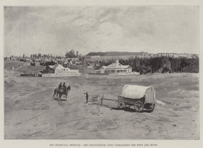 A Transvaal-védelem, a városra és a bányákra néző Johannesburg erődje alkotó: Henry Charles Seppings Wright