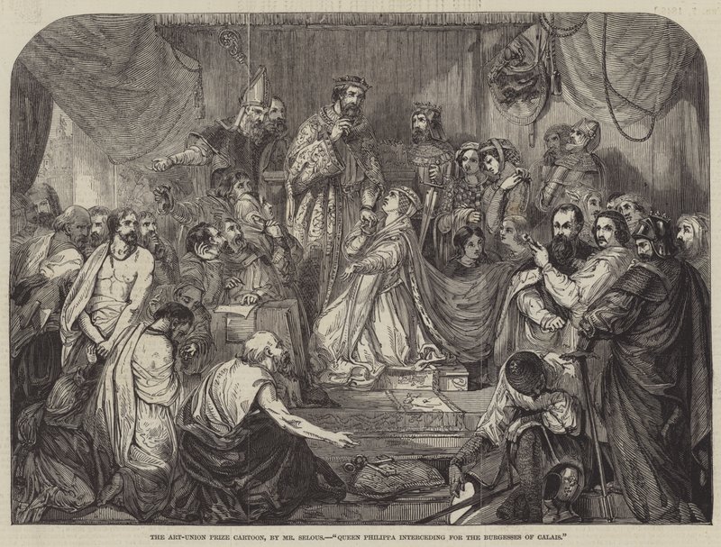 Fülöp királynő közbenjár a calais-i polgárokért alkotó: Henry Courtney Selous