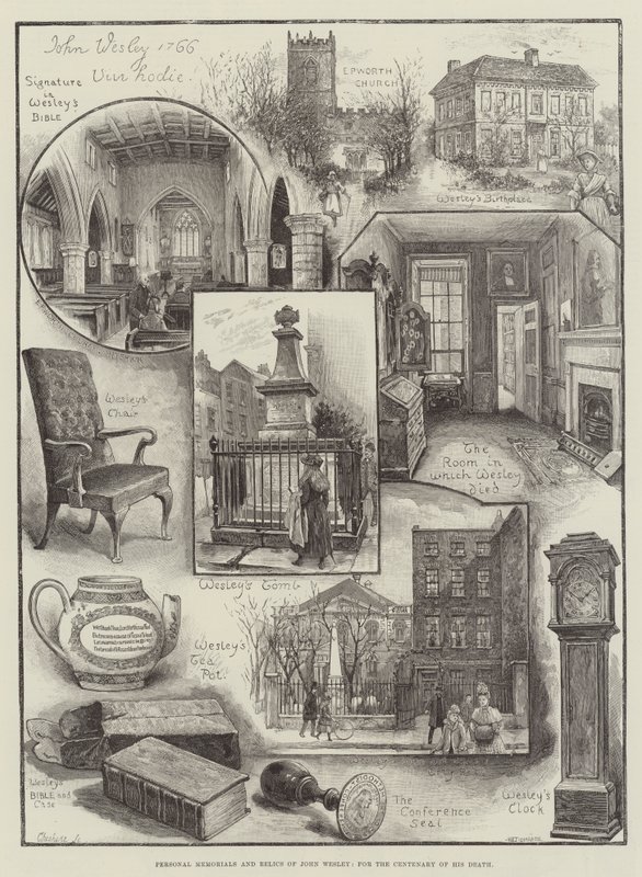 John Wesley személyes emlékei és ereklyéi halálának századik évfordulójára alkotó: Henry Edward Tidmarsh