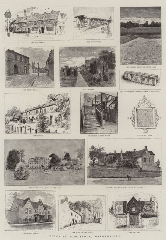 Kilátás Woodstockban, Oxfordshire-ben alkotó: Henry Edward Tidmarsh