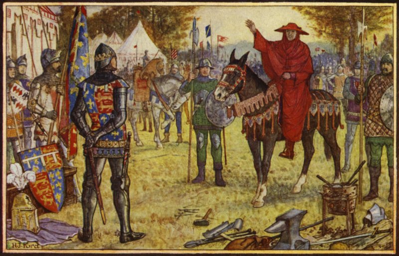 Perigord bíborosa eljön az angol táborba, hogy tárgyaljon a Fekete Herceggel alkotó: Henry Justice Ford