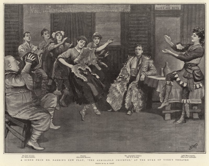 Jelenet Mr. Barrie új színdarabjából, A csodálatra méltó Crichtonból a Duke of York színházában alkotó: Henry Marriott Paget