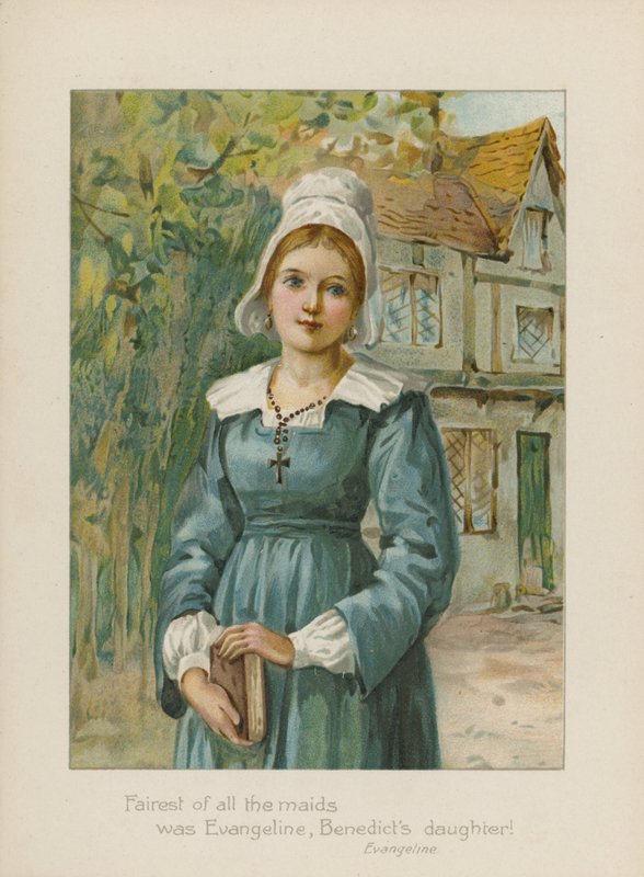 Az összes szobalány közül a legszebb Evangeline volt, Benedek lánya (chromolitho) alkotó: Henry Marriott Paget