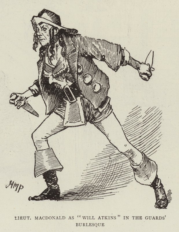 Macdonald hadnagy mint Will Atkins a gárdista burleszkben alkotó: Henry Marriott Paget