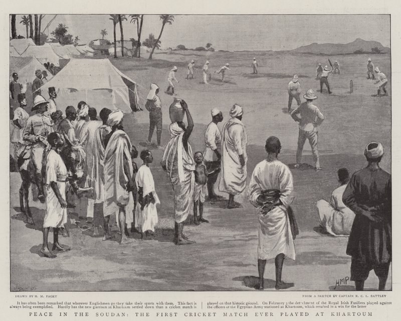 Peace in the Soudan, a valaha játszott első krikettmérkőzés Kartúmban alkotó: Henry Marriott Paget