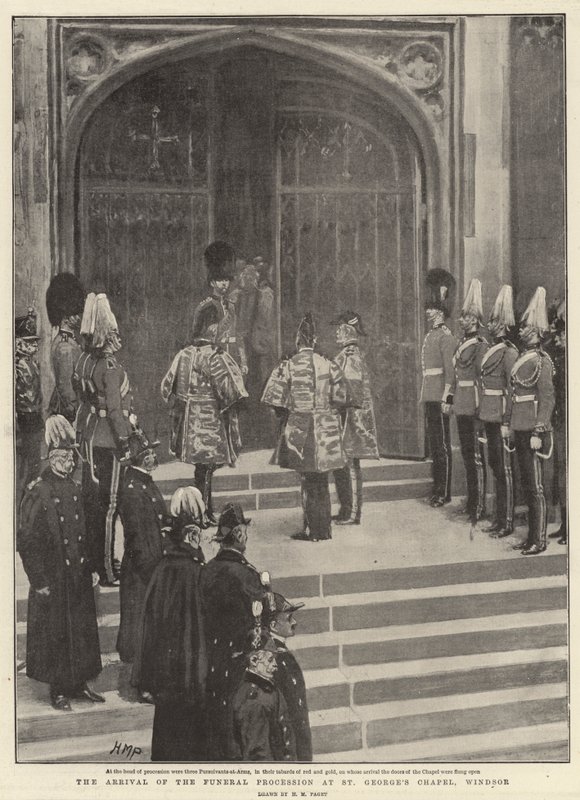 A temetési menet megérkezése a windsori Szent György-kápolnába alkotó: Henry Marriott Paget
