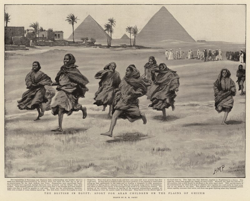 A britek Egyiptomban, Sport arab gyerekeknek Ghizen síkságán alkotó: Henry Marriott Paget