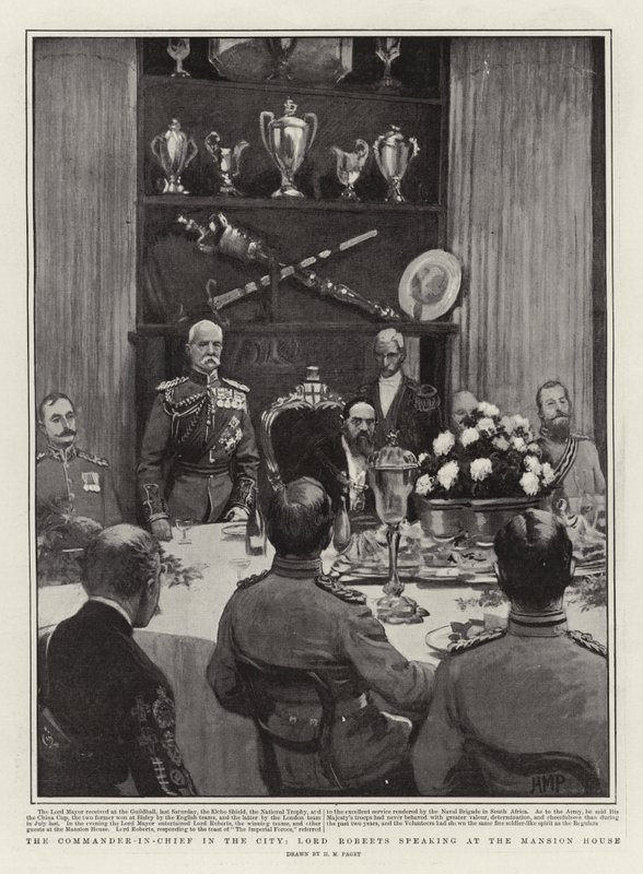 A város főparancsnoka, Lord Roberts beszél a Mansion House-ban alkotó: Henry Marriott Paget