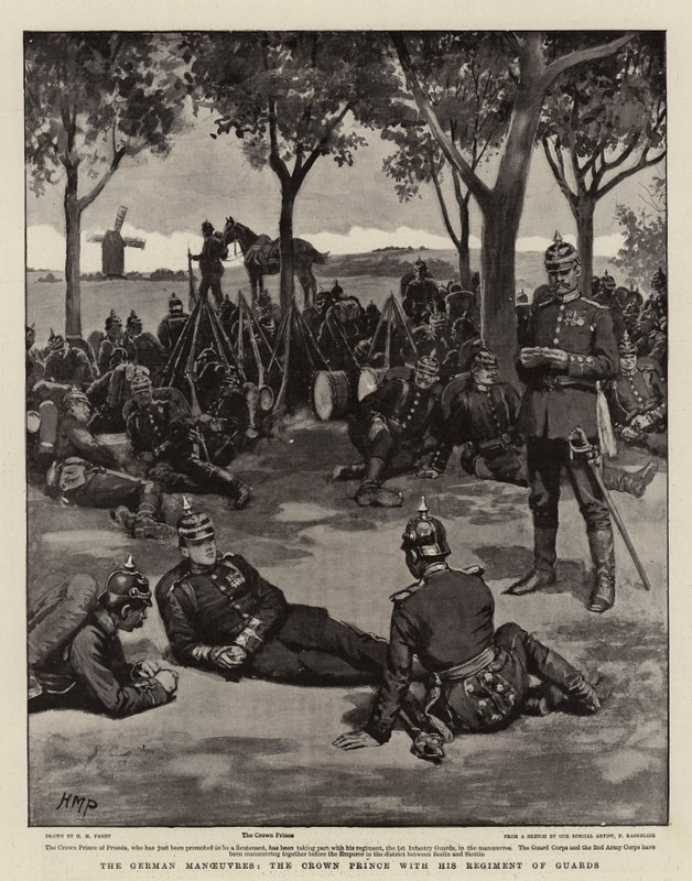 A német manőverek, a koronaherceg őrezredével alkotó: Henry Marriott Paget