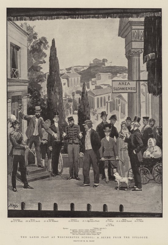 A latin színdarab a Westminster Schoolban, egy jelenet az epilógusból alkotó: Henry Marriott Paget