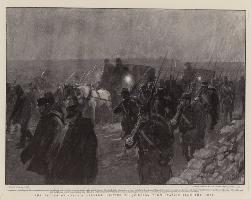 Dreyfus kapitány visszatérése a rakpartról a Quiberon Town állomásra alkotó: Henry Marriott Paget
