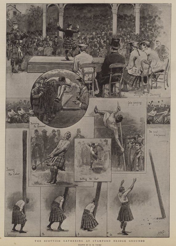 A skót összejövetel a Stamford Bridge Grounds-ban alkotó: Henry Marriott Paget