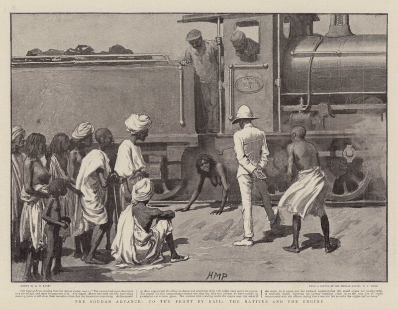 A Soudan Advance, a fronton vasúton, a bennszülöttek és a motor alkotó: Henry Marriott Paget