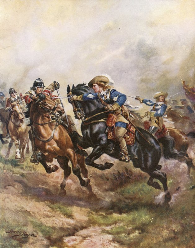 Rupert herceg lovassági rohama Edgehillben, 1642 alkotó: Henry Payne