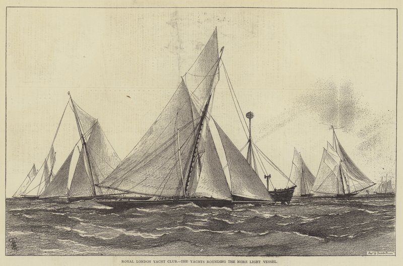 Royal London Yacht Club, a Nore Light Vessel körüli jachtok alkotó: Henry Spernon Tozer