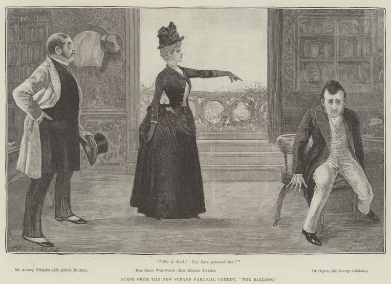 Jelenet a New Strand farcical vígjátékból, A léggömbből alkotó: Henry Stephen Ludlow