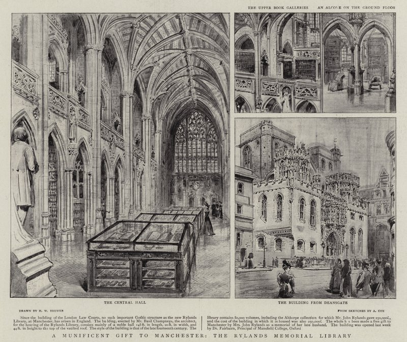Csodálatos ajándék Manchesternek, a Rylands Memorial Library alkotó: Henry William Brewer