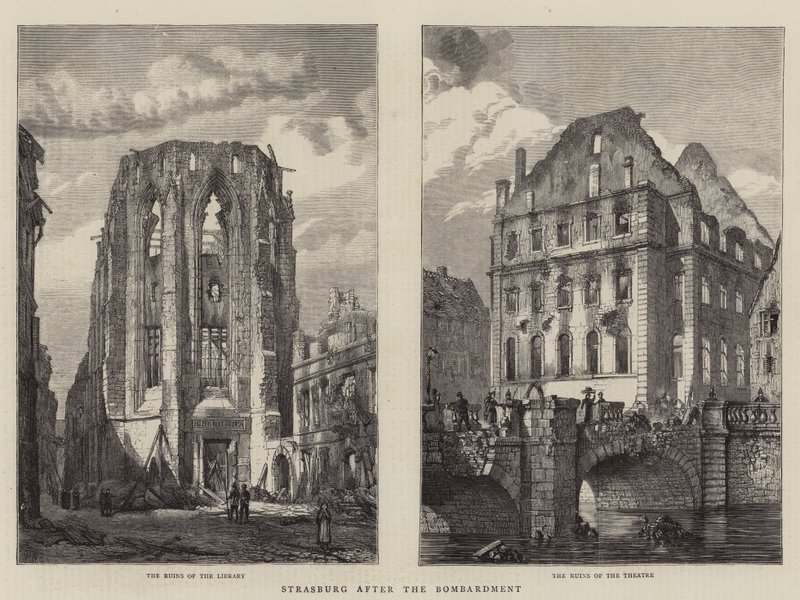 Strasburg a bombázás után alkotó: Henry William Brewer