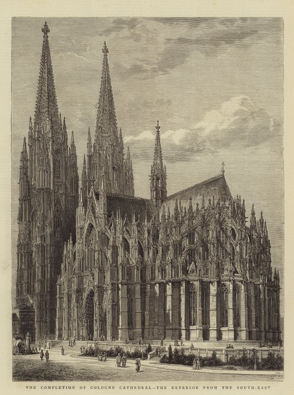 A kölni dóm befejezése, a külseje délkelet felől alkotó: Henry William Brewer
